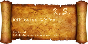 Köteles Sára névjegykártya