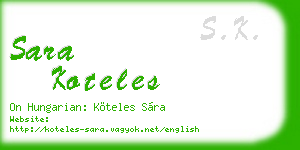 sara koteles business card